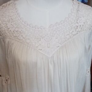 NWT- New Directions Cream Textured Boho Top
